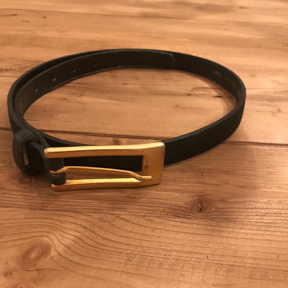 A. Brod Black Size M Belt With Gold Buckle